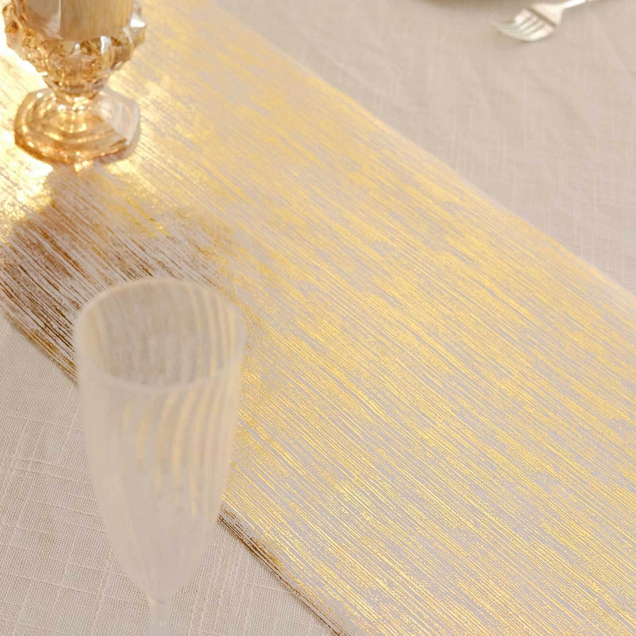 11x108inch Metallic Gold Brushed Non-Woven Faux Suede Table Runner