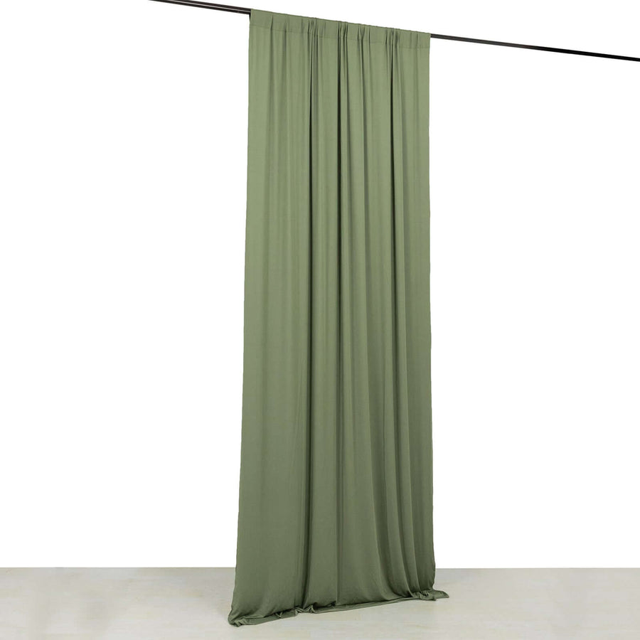 Dusty Sage Green 4-Way Stretch Spandex Photography Backdrop Curtain with Rod Pockets