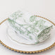 5-Pack French Toile Polyester Cloth Napkins – 17"x17" Dusty Sage Green and White Reusable Table