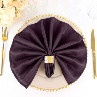 Elevate Your Tablescape with Eggplant Seamless Cloth Dinner Napkins