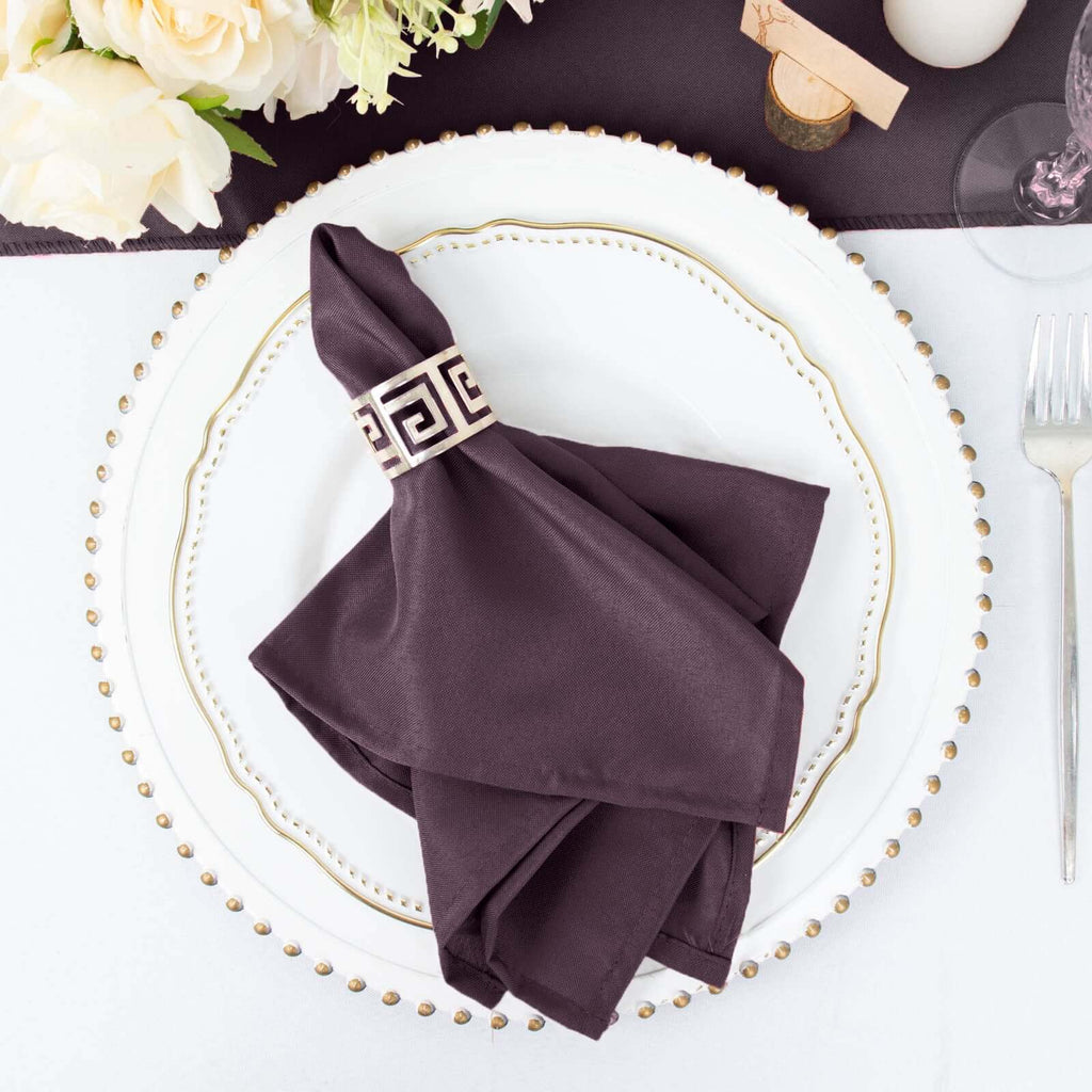 Eggplant Cloth Napkins Polyester 5 Pack