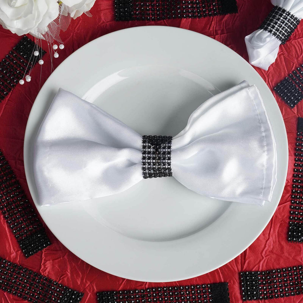 Rhinestone Napkin Rings Black TableclothsFactory