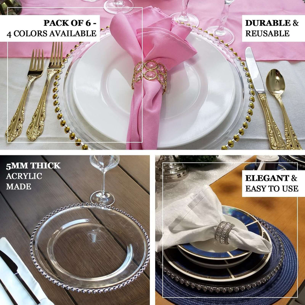 Amazon Clear Beaded Charger Plates Inch Clear Wedding Wholesale