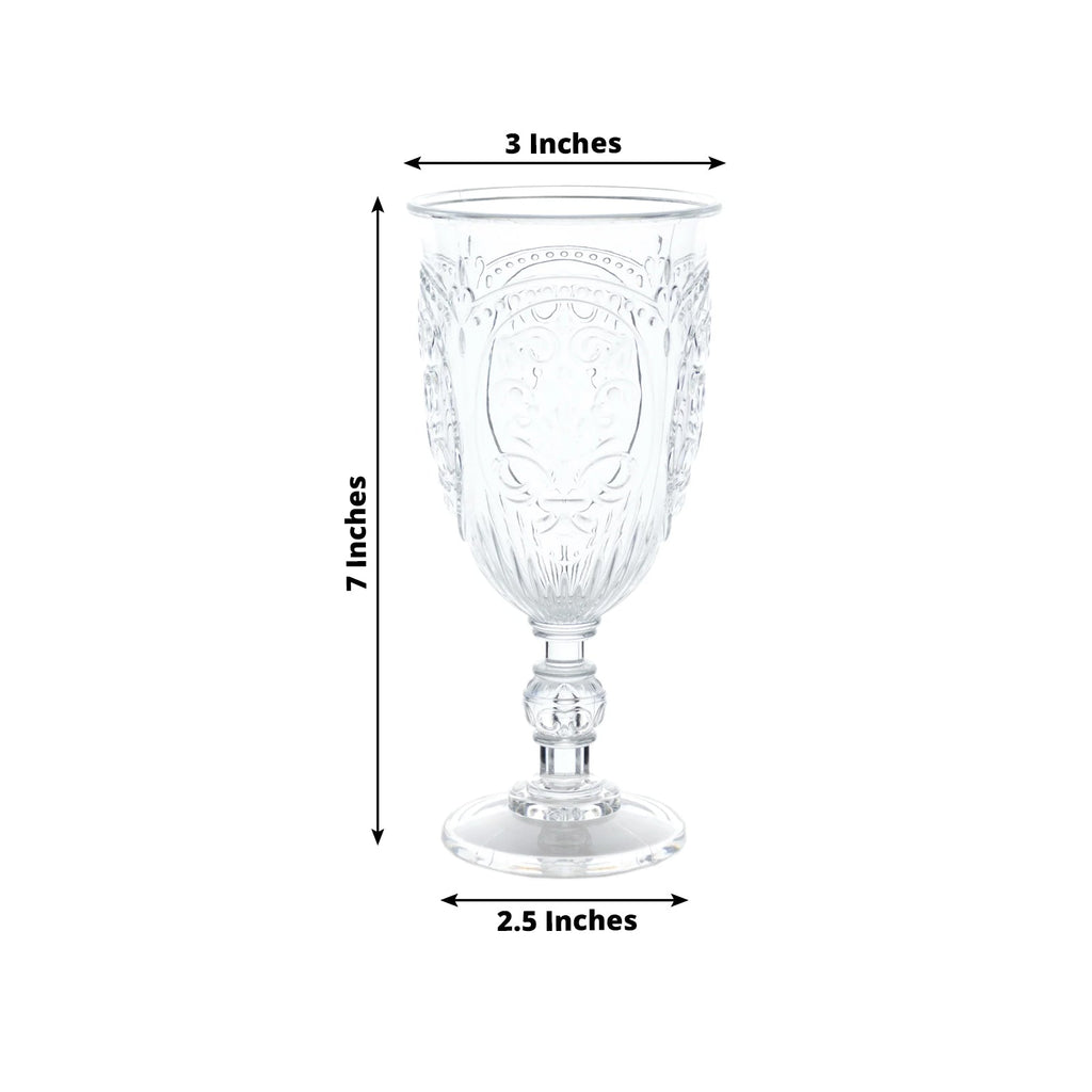 24-Pack Clear Embossed Wine Glasses