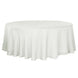 108" White Linen Round Tablecloth, Slubby Textured Wrinkle Resistant Tablecloth