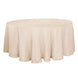 120 Beige Linen Round Tablecloth, Slubby Textured Wrinkle Resistant Tablecloth