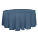 120 Blue Linen Round Tablecloth, Slubby Textured Wrinkle Resistant Tablecloth