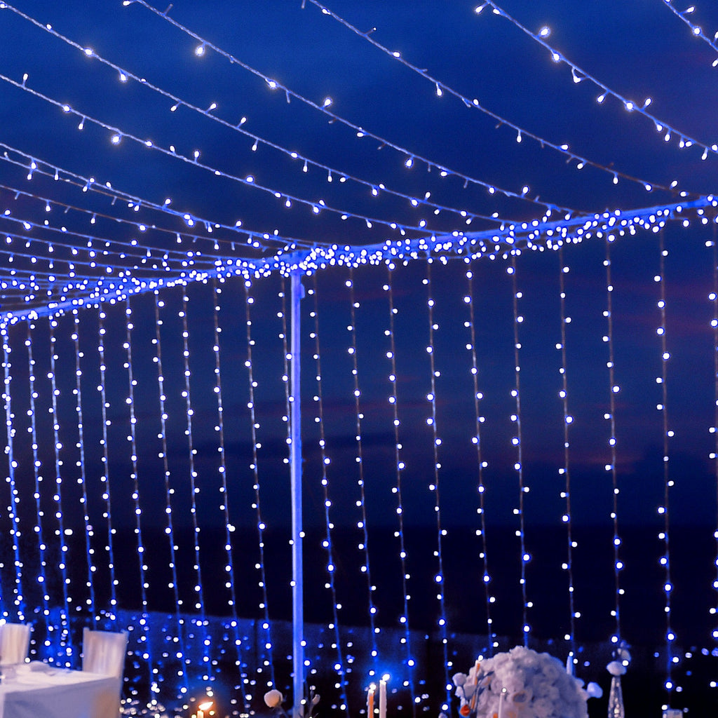 Blue 600 LED Fairy Curtain Lights | TableclothsFactory, image size:1024x1024