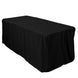 6FT Black Fitted Polyester Rectangular Table Cover