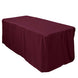 6FT Burgundy Fitted Polyester Rectangular Table Cover