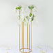 Tall Gold Metal Single Stem Flower Vase in Minimalist Style, 6-Tubes Table Centerpiece