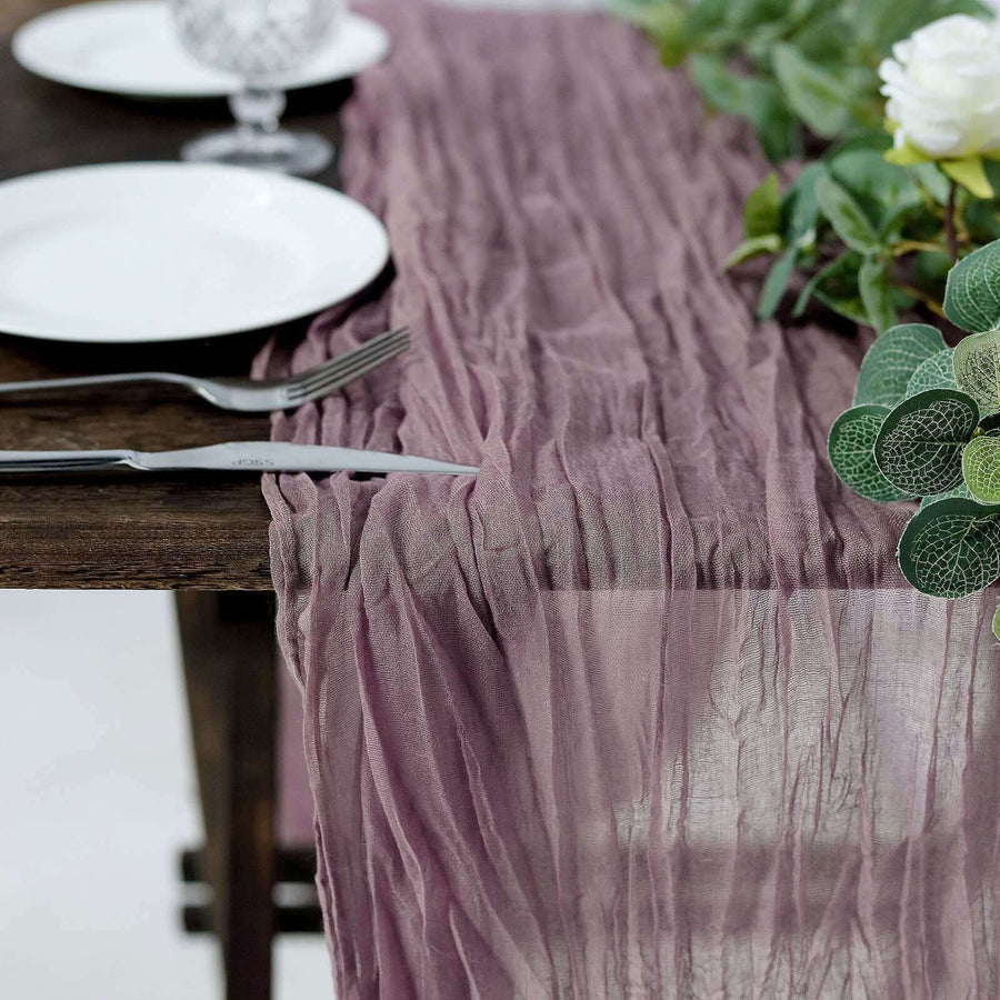 10ft Violet Amethyst Gauze Cheesecloth Boho Table Runner