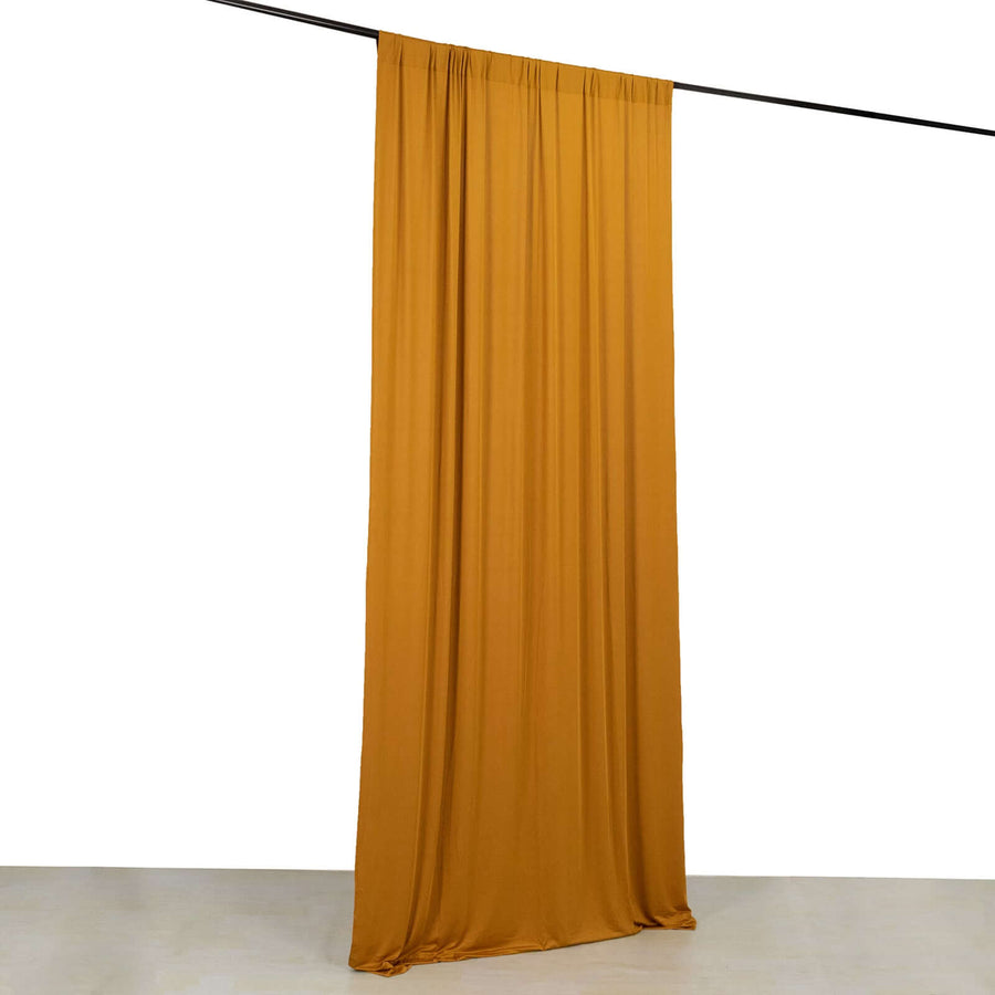 Gold 4-Way Stretch Spandex Photography Backdrop Curtain with Rod Pockets, Drapery Panel