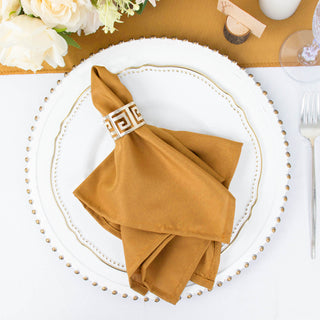 Add Elegance to Your Table with Gold Seamless Cloth Dinner Napkins
