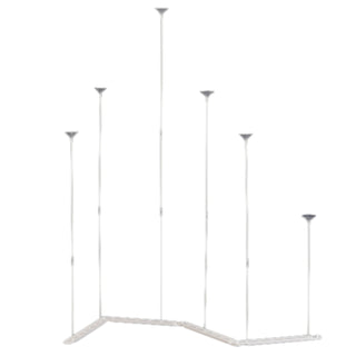 Decorative metal display stands in varying heights for showcasing items