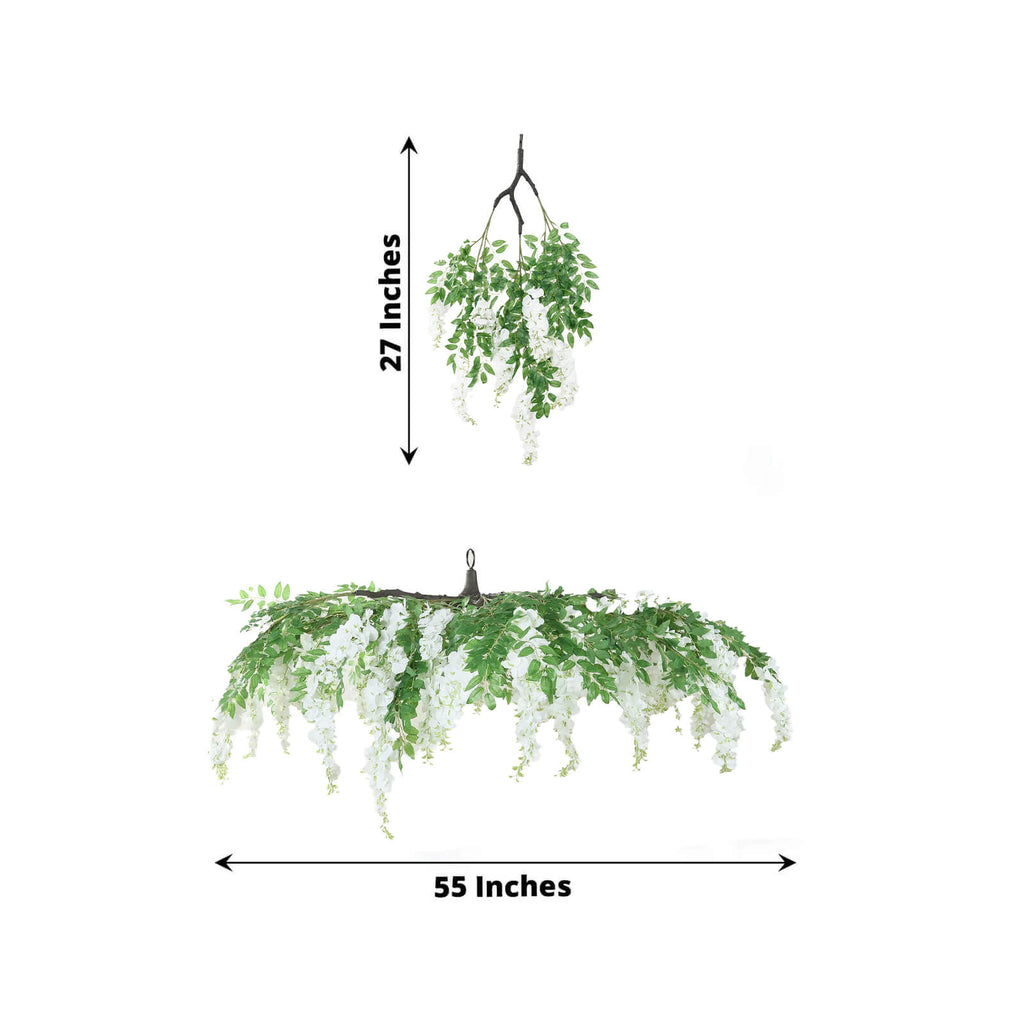 wisteria hanging plant 55" White Silk Wisteria Vine Canopy