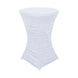 32inch White Rouched Pleated Heavy Duty Spandex Cocktail Table Cover