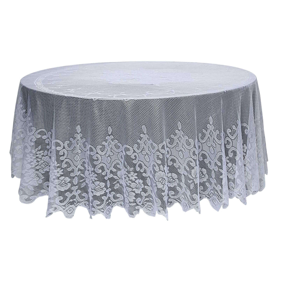 Lace Tablecloths, 120 inch Round Tablecloth, White Round Tablecloths