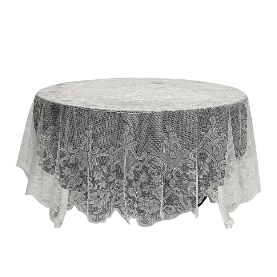 90" Premium Lace Ivory Round Tablecloth