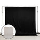 Lamour Satin Blackout Curtains 10ft x 10ft Panels Black/Ivory | Water-Resistant PU-Coated