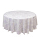 Polyester 108inch Round Tablecloth White - Lavender Lilac French Toile Pattern for Chic Weddings