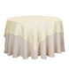 72x72 Ivory Linen Square Overlay | Slubby Textured Wrinkle Resistant Table Overlay