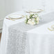 12x108inch Silver Sequin Mesh Schiffli Lace Table Runner, Sparkly Wedding Table Decoration