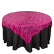 72x72inch Fuchsia Silver Wave Mesh Square Table Overlay With Embroidered Sequins