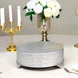 18inch Silver Embossed Cake Stand Riser, Matte Metal Cake Pedestal