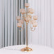 40inch Tall 13 Arm Gold Metal Crystal Beaded Candelabra Candle Holders, Goblet Votive Candle Holders