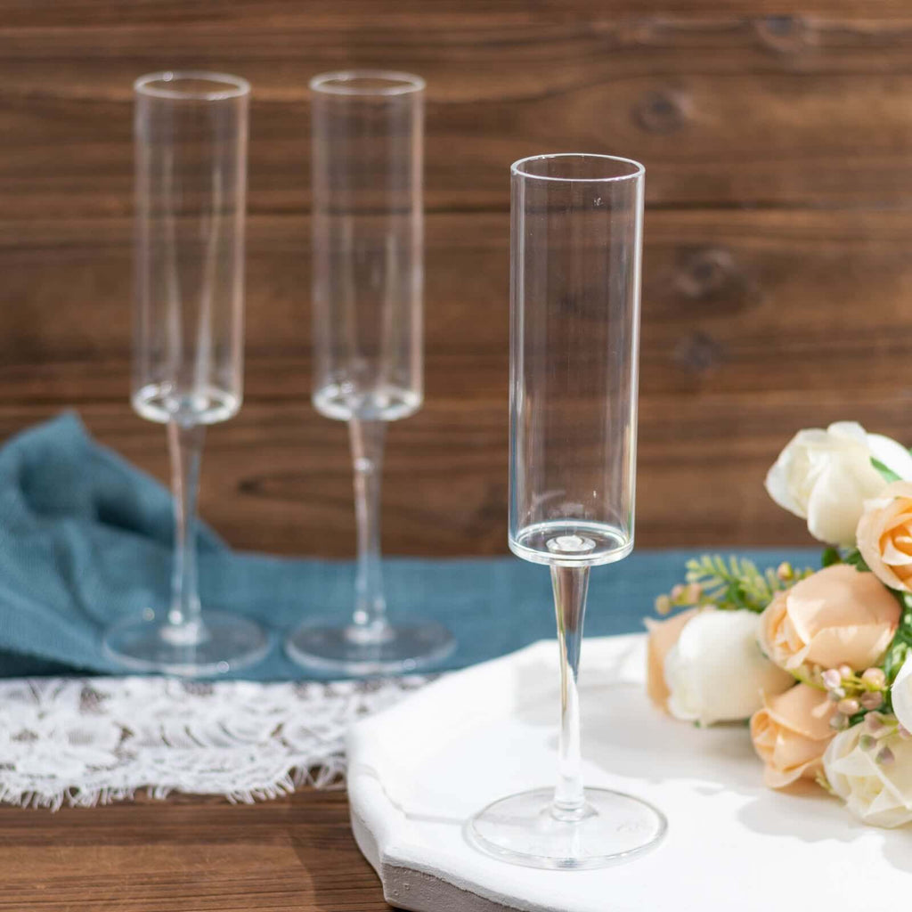 Plastic Cylindrical Wine Goblets Clear 6oz