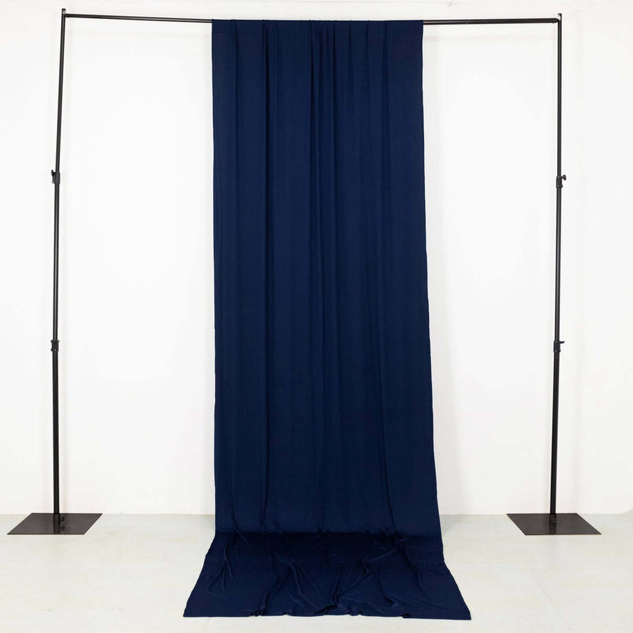 Navy Blue 4-Way Stretch Spandex Backdrop Curtain with Rod Pockets