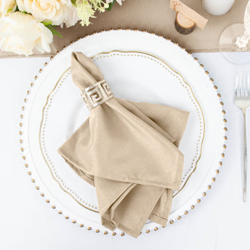 5 Pack Nude Seamless Cloth Dinner Napkins, Wrinkle Resistant Linen 17"x17"