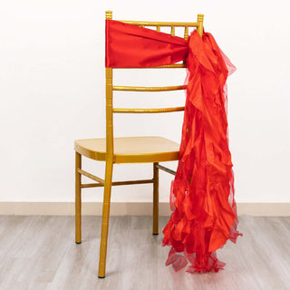 Add a Touch of Elegance with Red Curly Willow Chiffon Satin Chair Sashes Add a Touch of Elegance with Red Curly Willow Chiffon Satin Chair Sashes