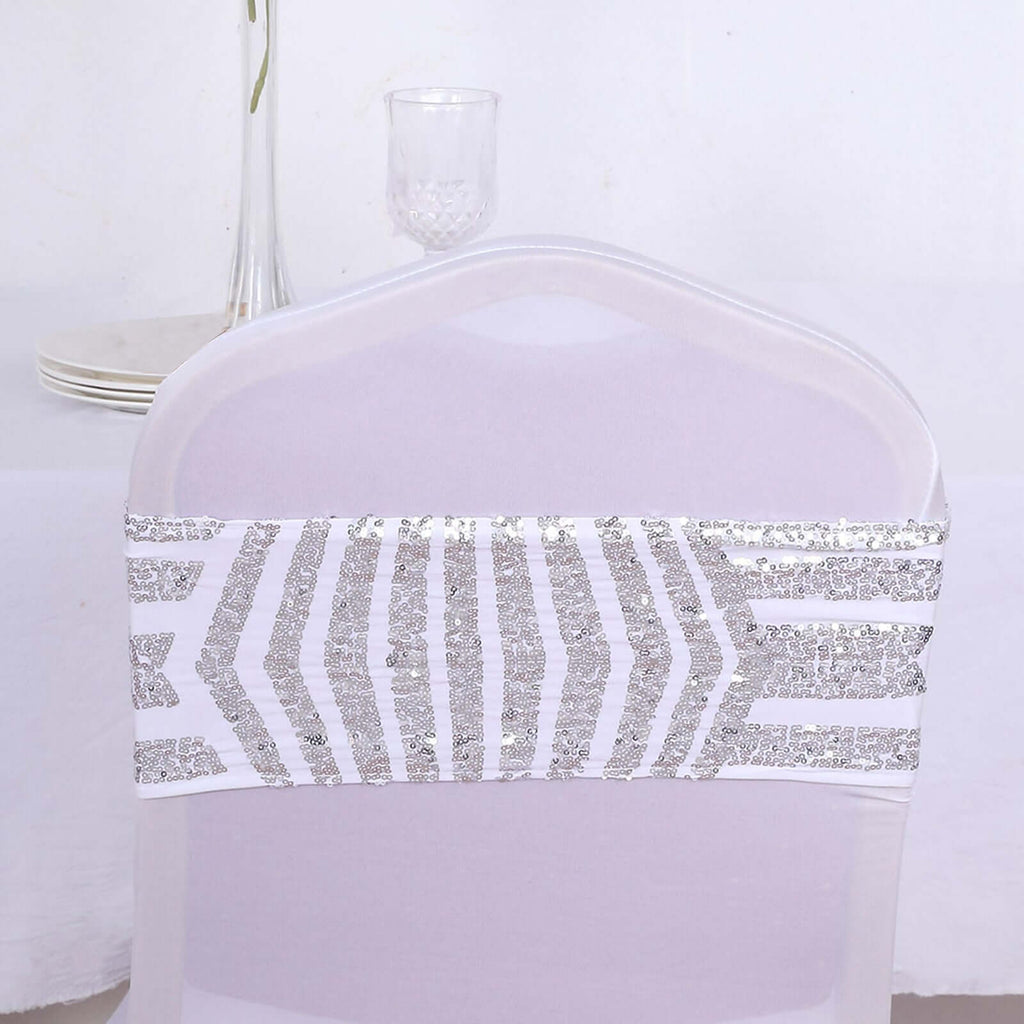 Silver Geometric Diamond Glitz Sequin Cloth Napkins, Decorative