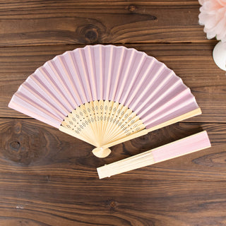 Pink Asian Silk Folding Fans - Stay Cool in Style