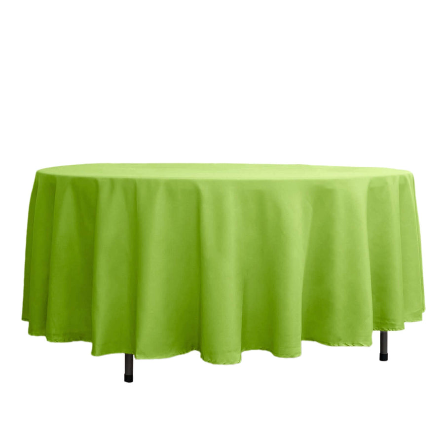 108" Apple Green Polyester Round Tablecloth