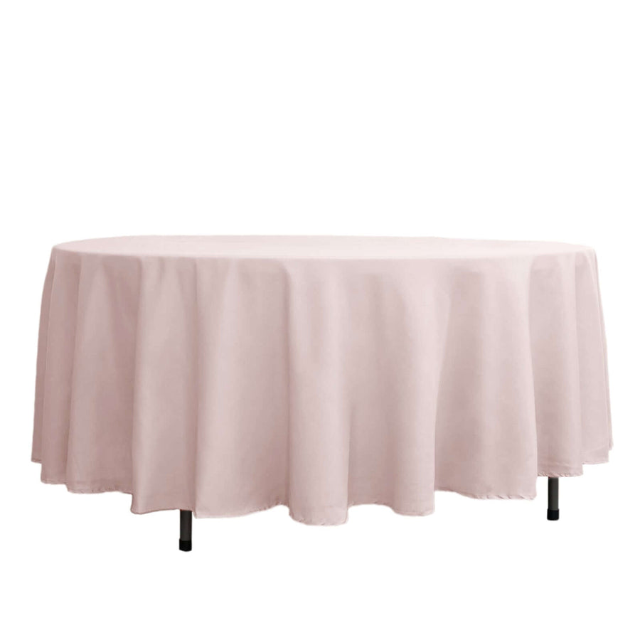 108" Blush Polyester Round Tablecloth