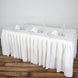 14ft Ivory Pleated Polyester Table Skirt, Banquet Folding Table Skirt