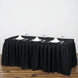 17ft Black Pleated Polyester Table Skirt, Banquet Folding Table Skirt