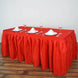21ft Red Pleated Polyester Table Skirt, Banquet Folding Table Skirt