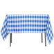 54"x54" White Blue Buffalo Plaid Square Tablecloth, Checkered Gingham Polyester Tablecloth
