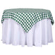 54"x54" White Green Buffalo Plaid Square Table Overlay, Checkered Gingham Polyester Table Overlay