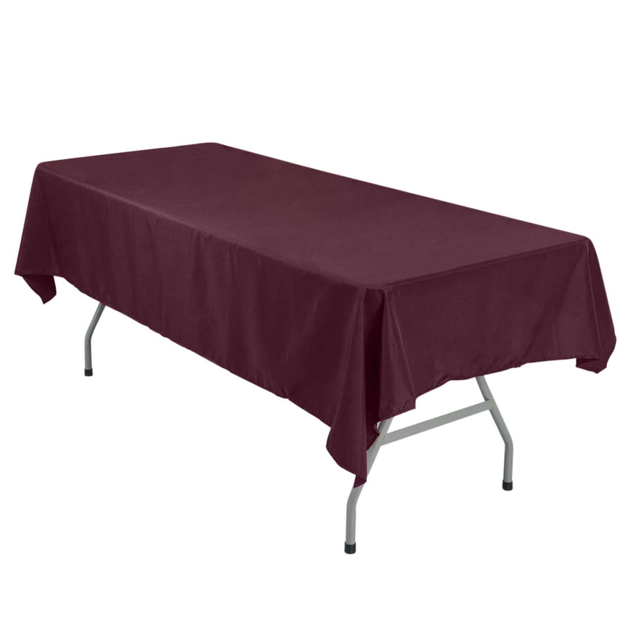 54"x96" Burgundy Polyester Linen Rectangle Tablecloth