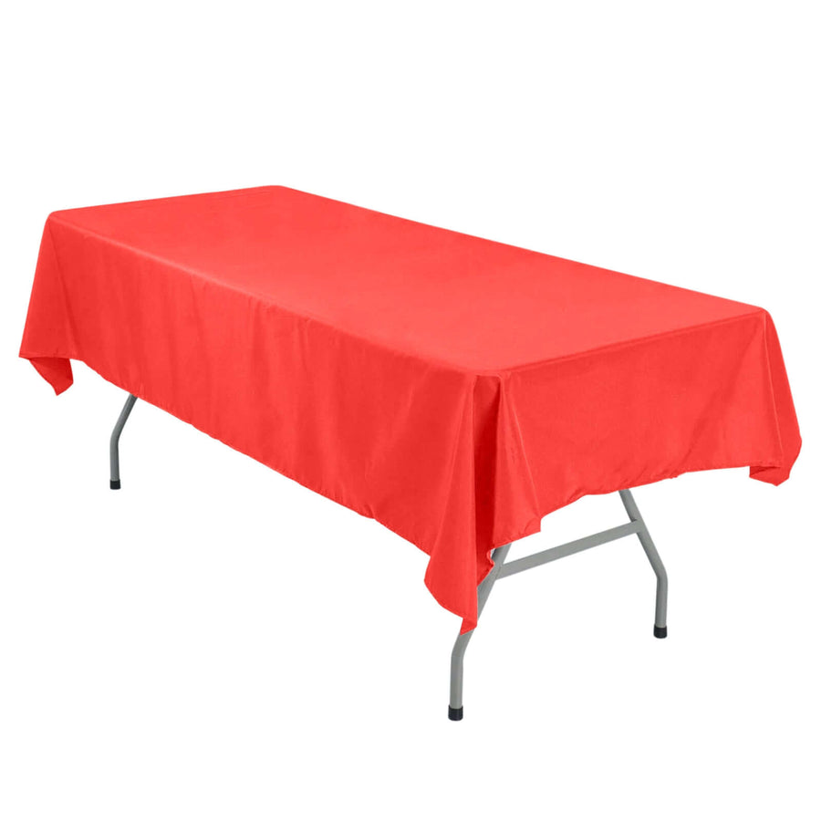 54"x96" Red Polyester Linen Rectangle Tablecloth