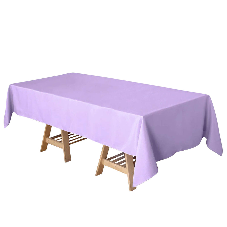 Purple tablecloth on a wooden table