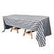60"x126" White Black Buffalo Plaid Rectangle Tablecloth, Checkered Polyester Tablecloth