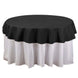 70" Round Black Polyester Linen Tablecloth
