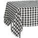 70"x70" White Black Buffalo Plaid Square Tablecloth, Gingham Polyester Checkered Tablecloth
