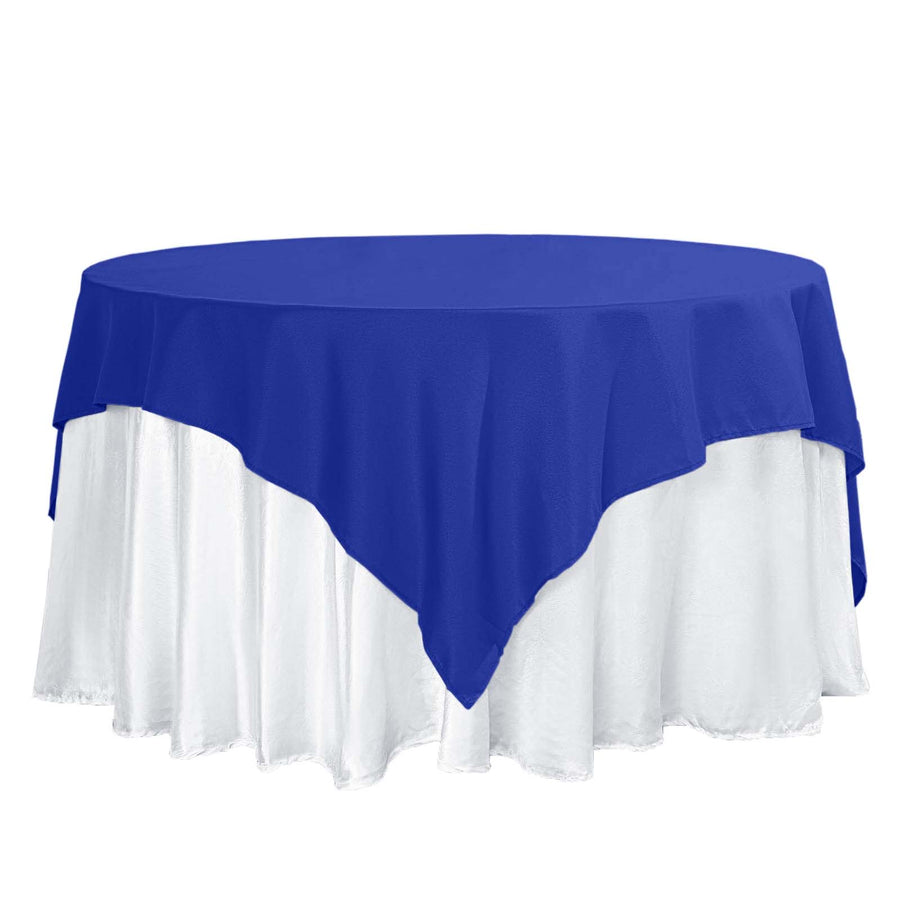 70"x70" Royal Blue Square Polyester Table Overlay